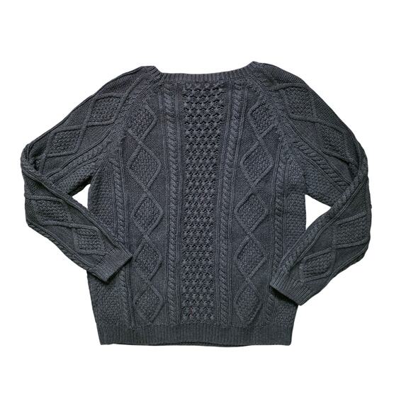 GAP Cable Knit Sweater Women’s XL Gray Crewneck - Picture 4 of 7